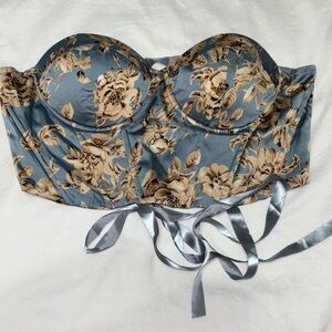 SHEIN Floral Print Blue Crop Top